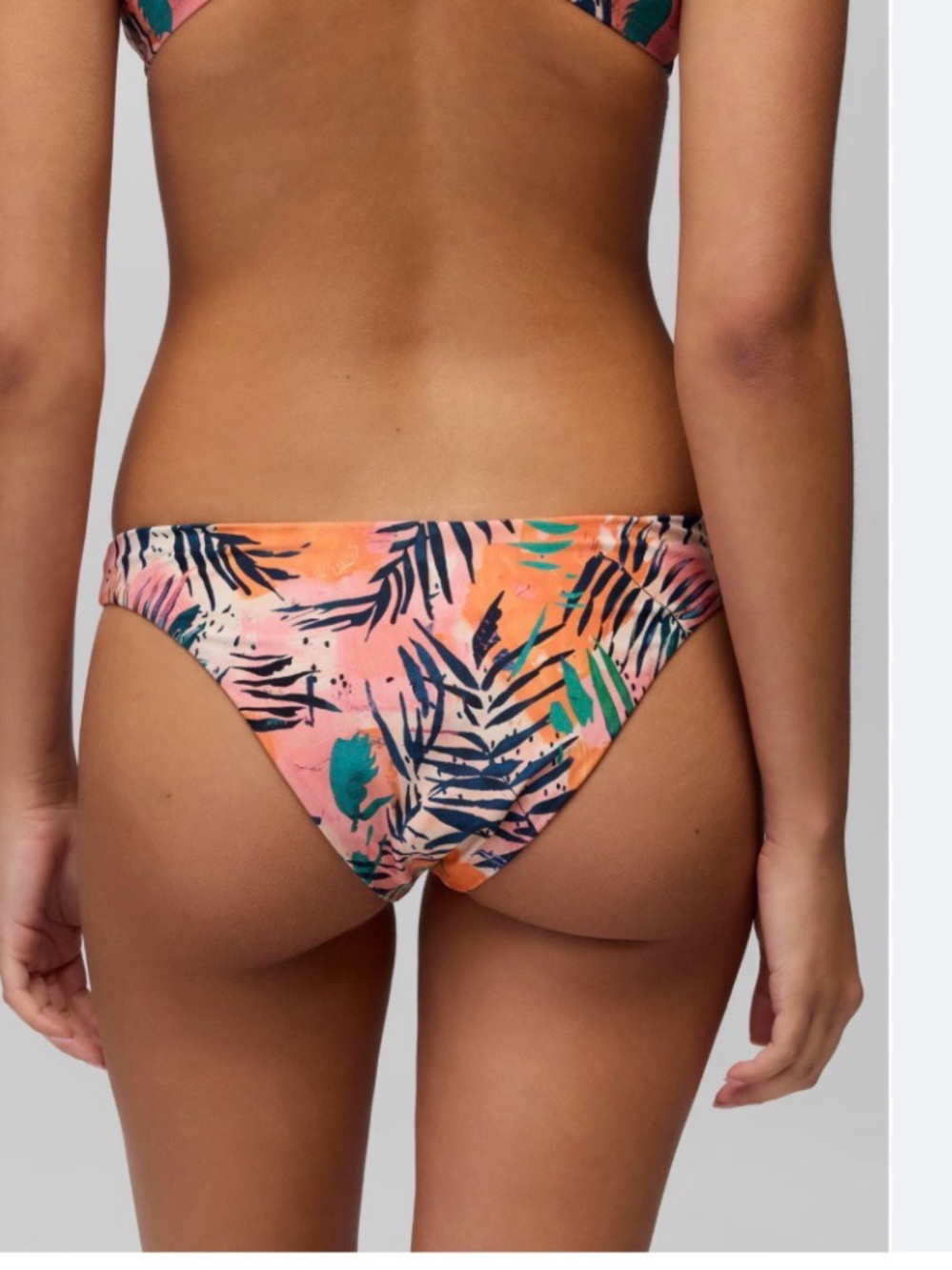 Cupshe Coral & Navy Tropical Leaf Bikini Bottom